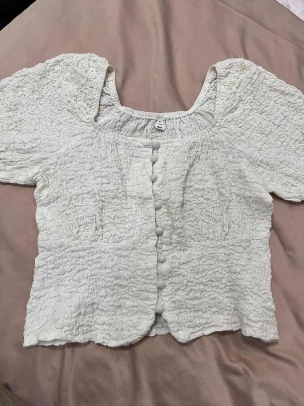 White Puff Sleeve Top